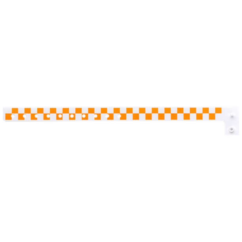 Plastic checkerboard wristband in neon orange
