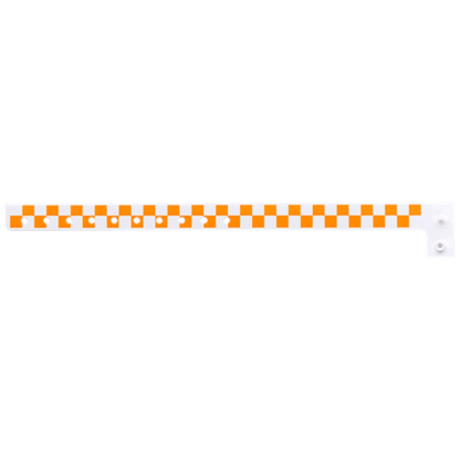 Plastic checkerboard wristband in neon orange