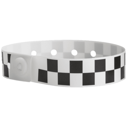 Plastic checkerboard wristband in black