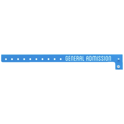 Plastic general admission wristband in neon blue