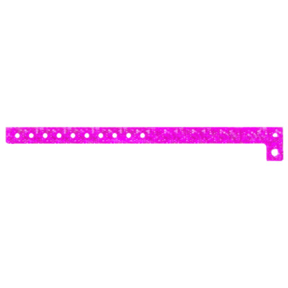 Plastic holographic wristband in pink - flat version shown 