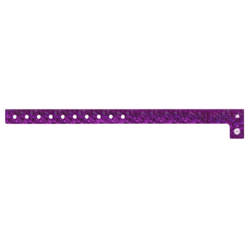 Holographic plastic wristband in purple