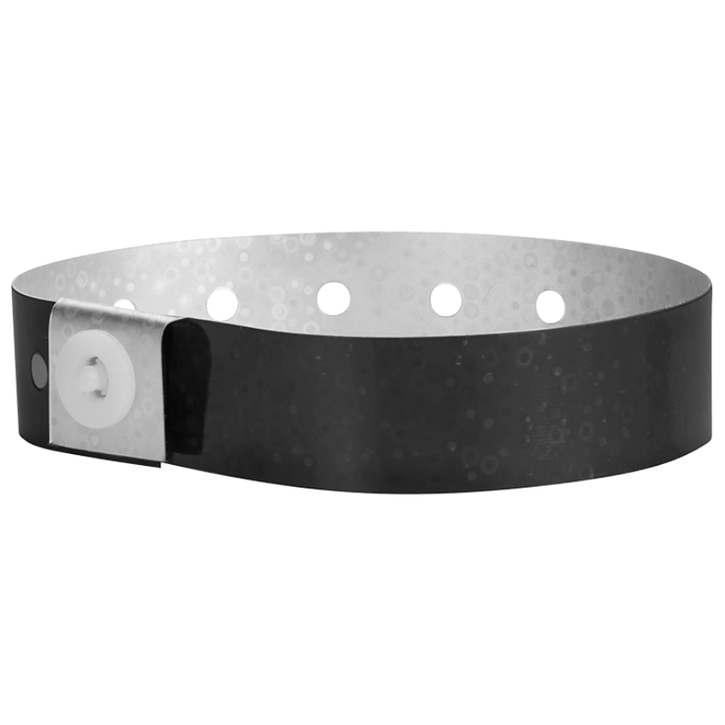 Holographic plastic wristband in black 