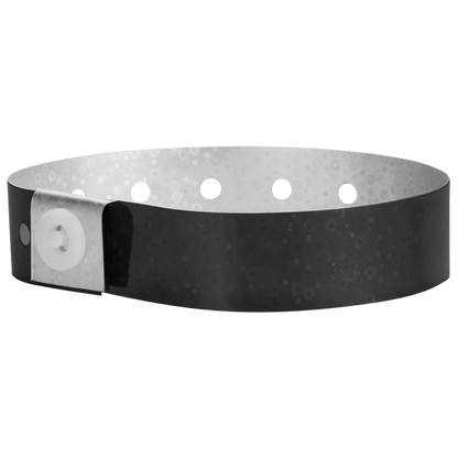 Holographic plastic wristband in black 