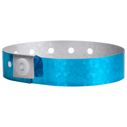 Holographic plastic wristband in blue