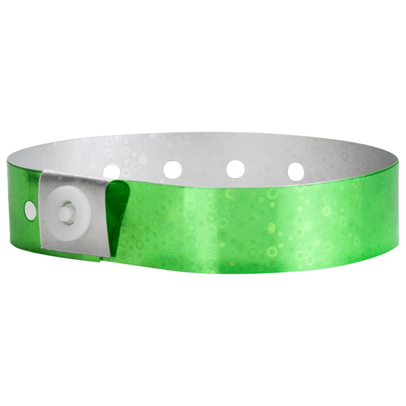 Holographic plastic wristband in green