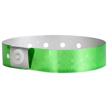 Holographic plastic wristband in green