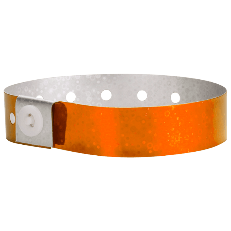 Holographic plastic wristband in orange