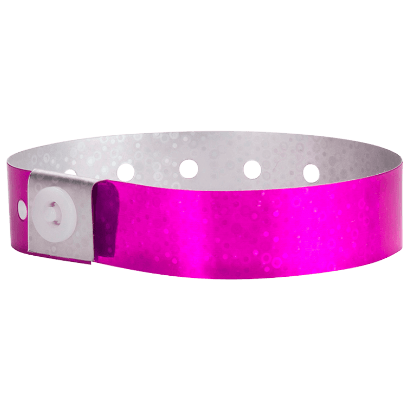 Holographic plastic wristband in pink