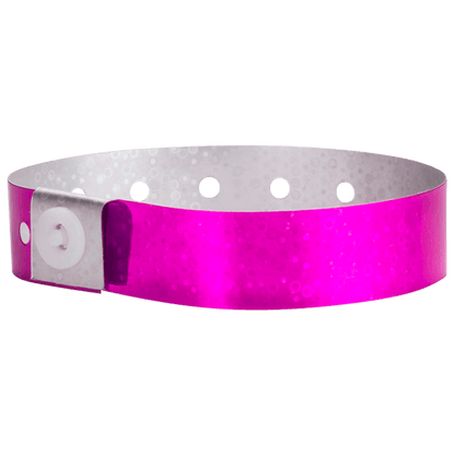 Holographic plastic wristband in pink