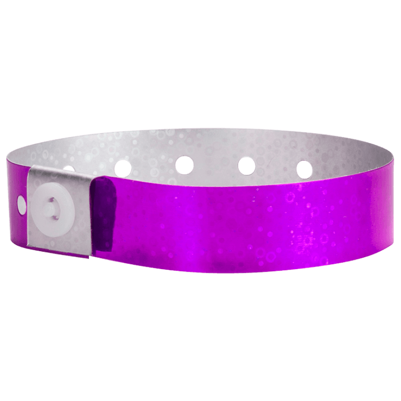 Holographic plastic wristband in purple