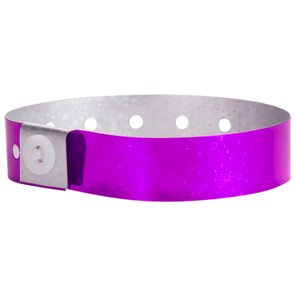 Holographic plastic wristband in purple
