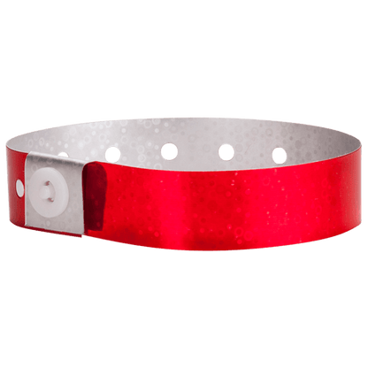 Holographic plastic wristband in red