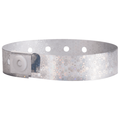 Holographic plastic wristband in silver