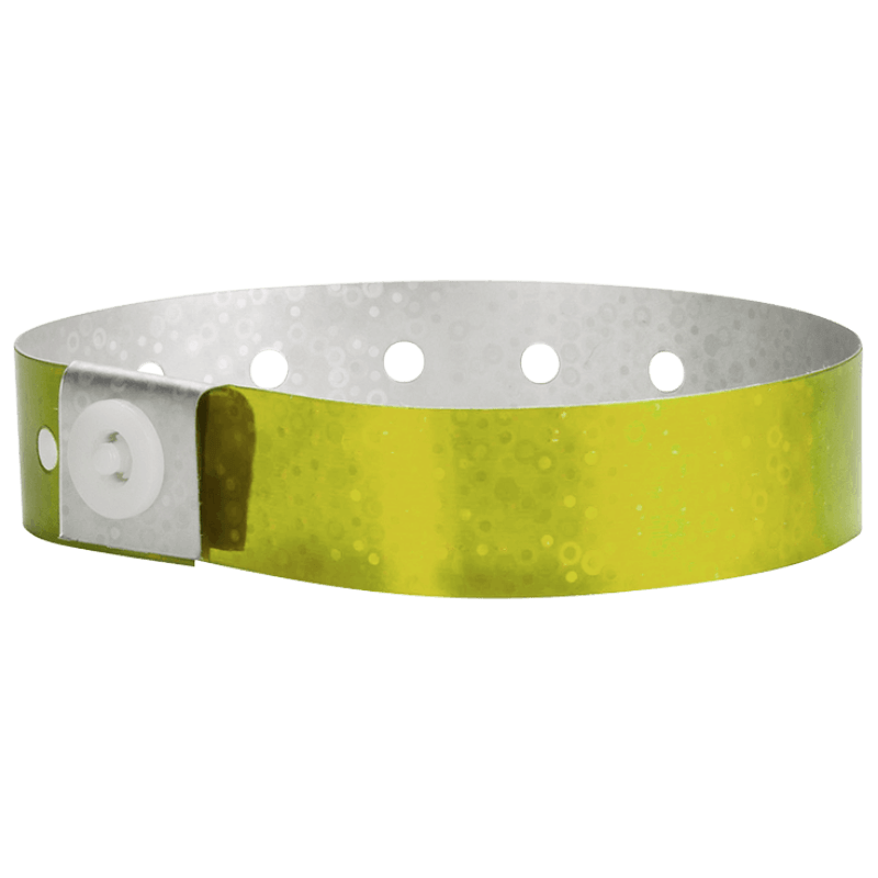 Holographic plastic wristband in yellow
