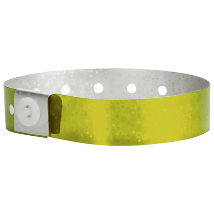 Holographic plastic wristband in yellow