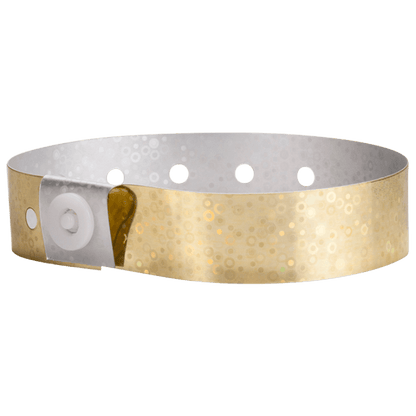 Holographic plastic wristband in gold