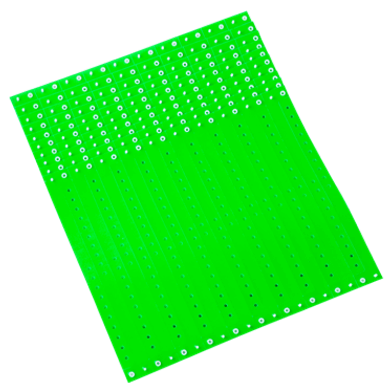 neon green plastic regular 3/4" solid wristband in sheets of 20 