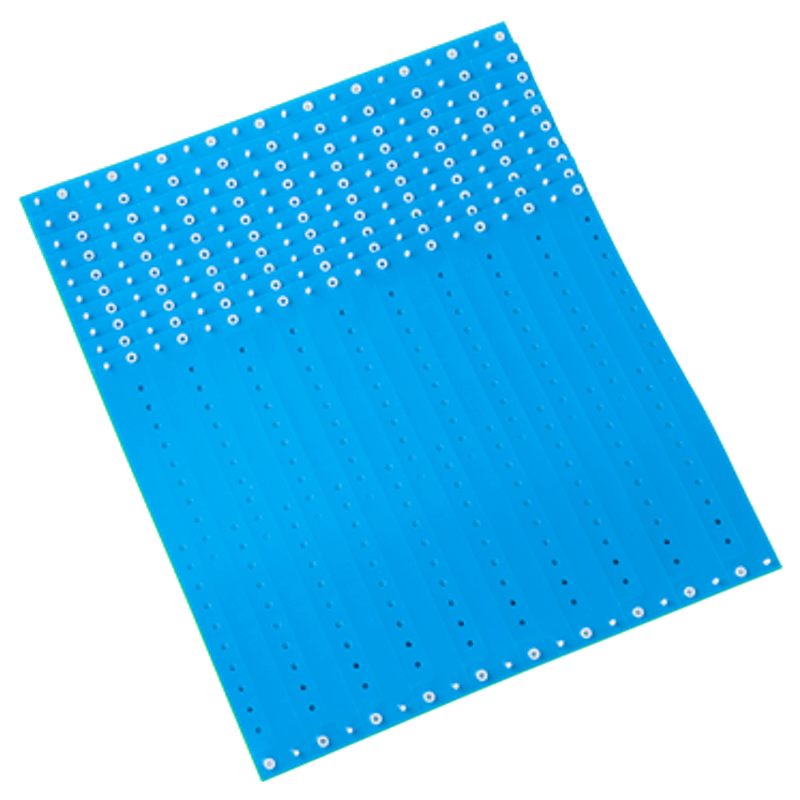 neon blue plastic regular 3/4" solid wristband in sheets of 20 