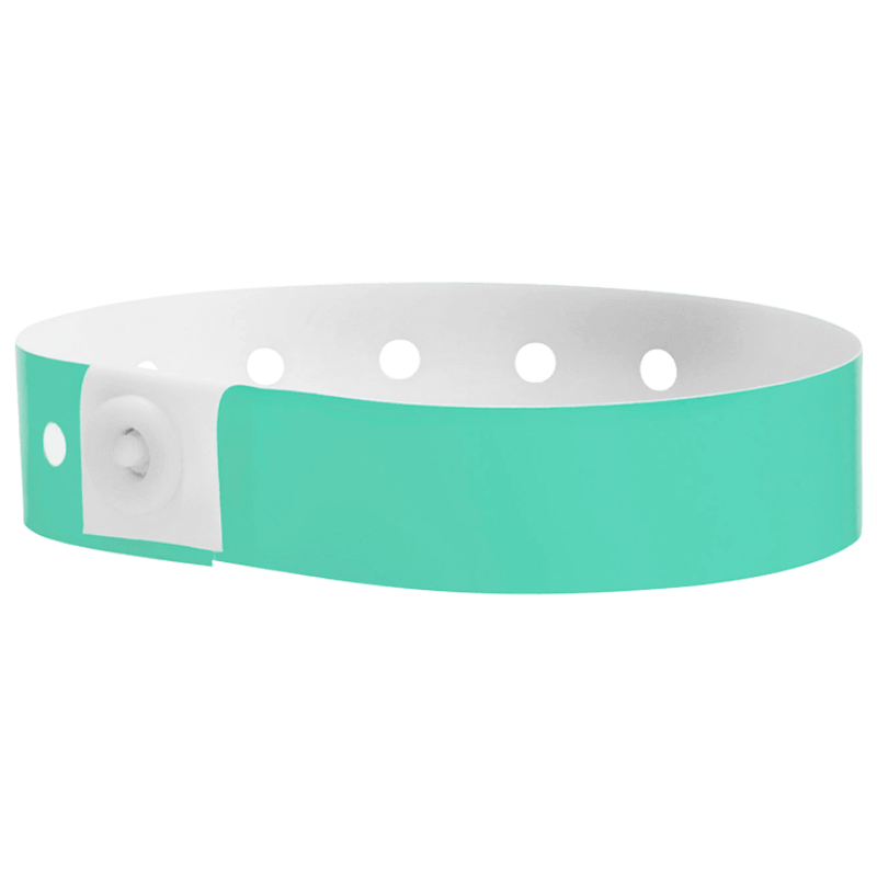 aqua plastic regular 3/4" solid wristband 