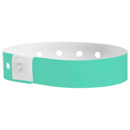 Plastic regular wristband in aqua - shown in round 