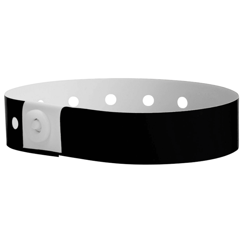 black plastic regular 3/4" solid wristband