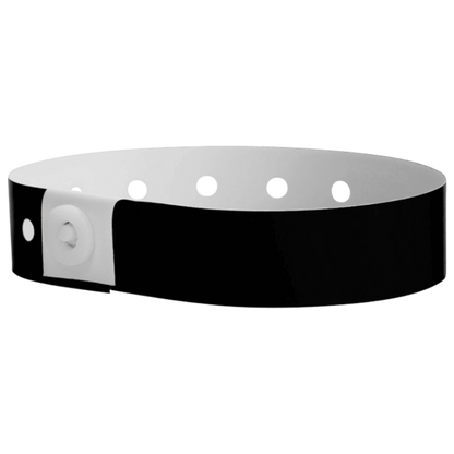 Plastic regular wristband in black - shown in round 