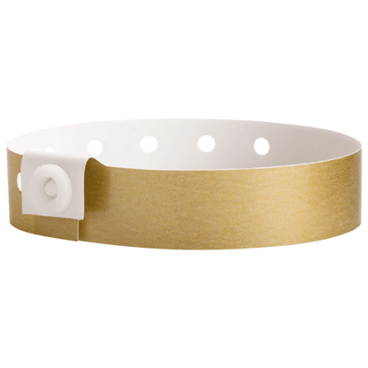 Plastic regular wristband in gold - shown in round 