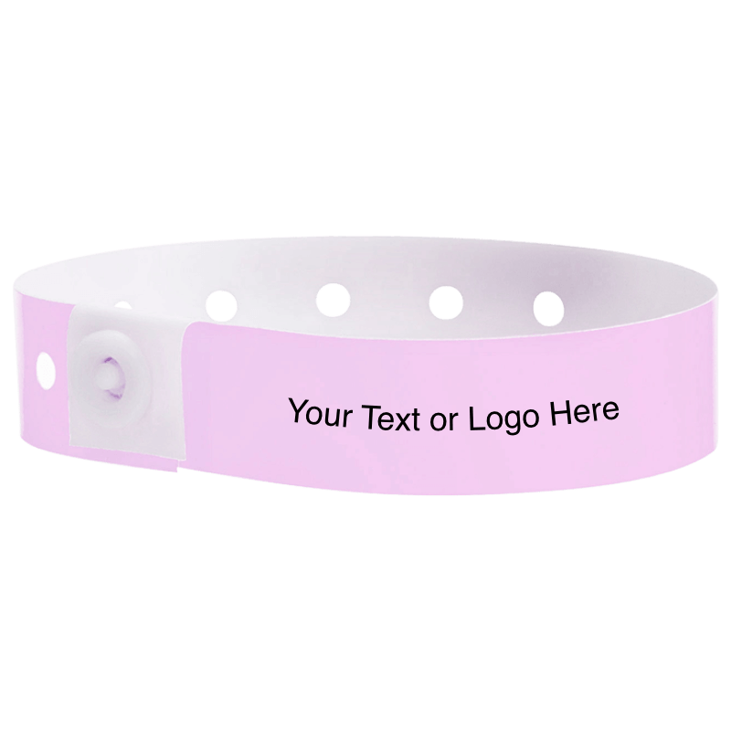 plastic regular 3/4" wristband with a placeholder to show where you can customize the wristband in lavender 