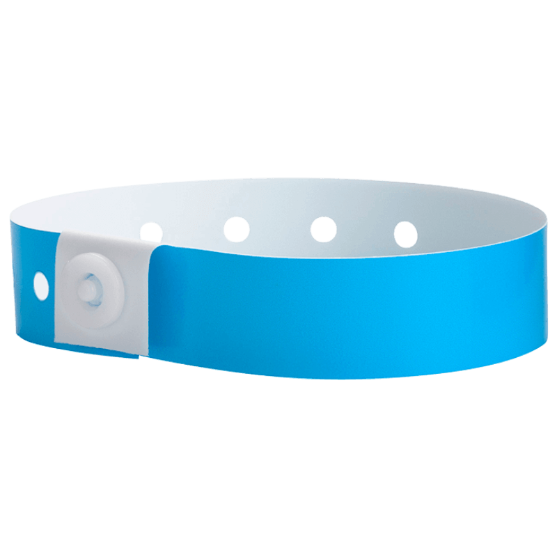 neon blue plastic regular 3/4" solid wristband 