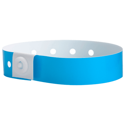 neon blue plastic regular 3/4" solid wristband 