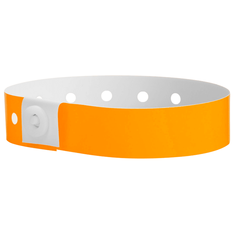 neon orange plastic regular 3/4" solid wristband 