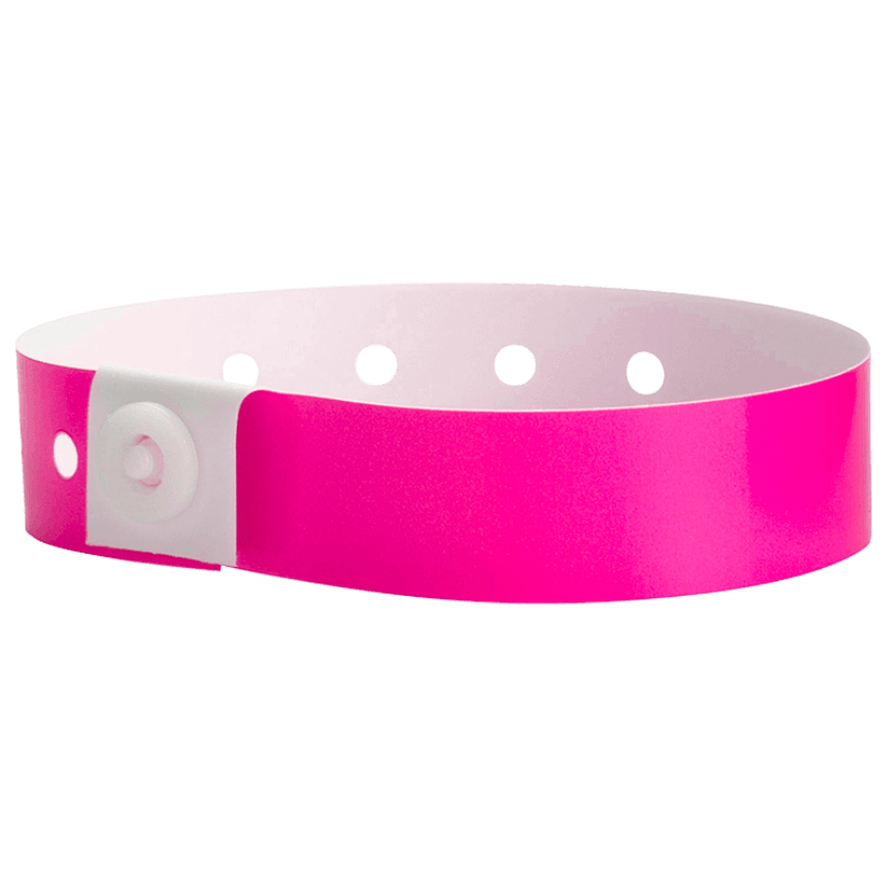 neon pink plastic regular 3/4" solid wristband 