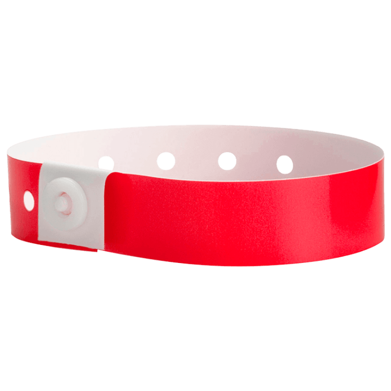 neon red plastic regular 3/4" solid wristband 