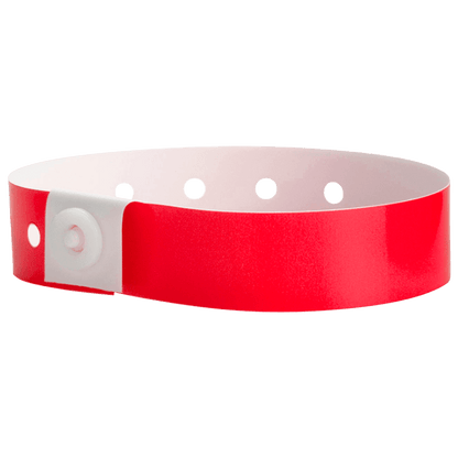 neon red plastic regular 3/4" solid wristband 