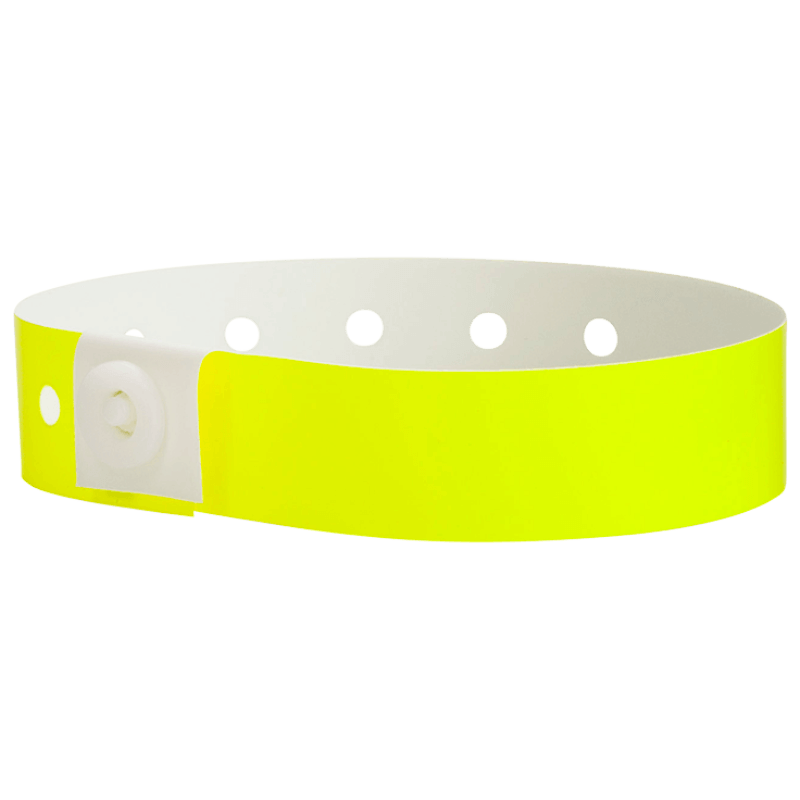 neon yellow plastic regular 3/4" solid wristband 