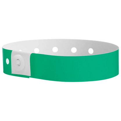 Plastic regular wristband in pantone green - shown in round 