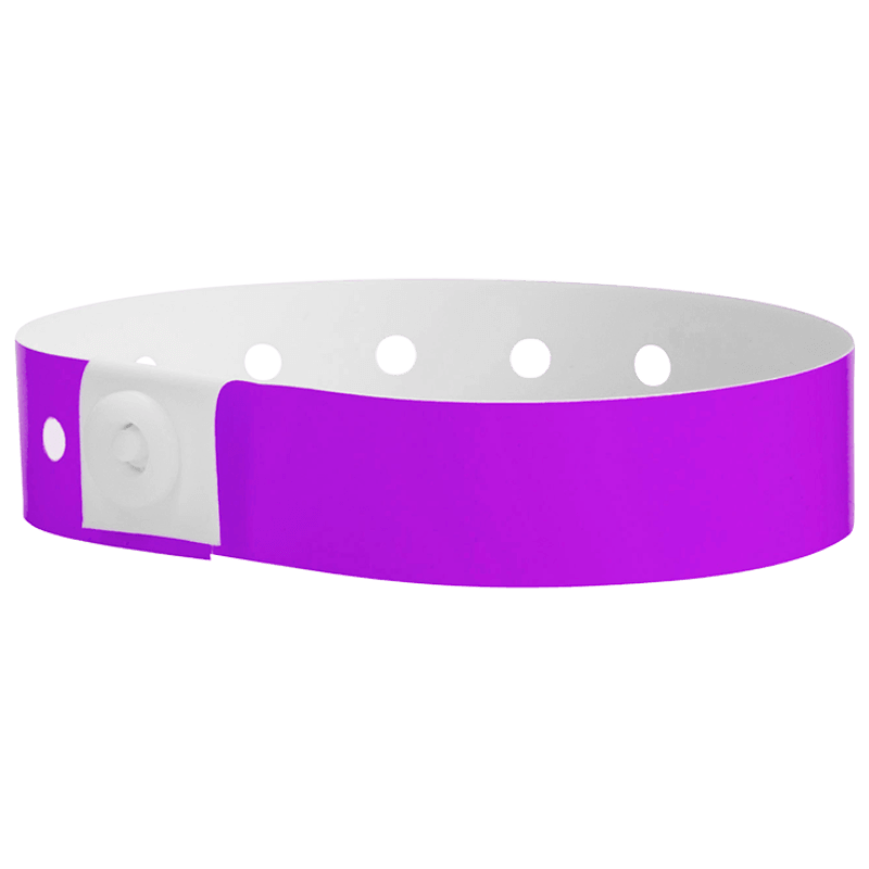 purple plastic regular 3/4" solid wristband 