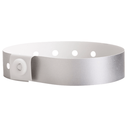 silver plastic regular 3/4" solid wristband 