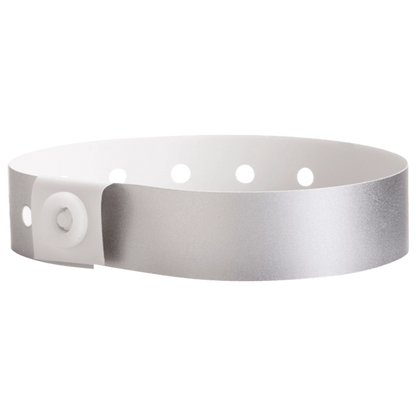 Plastic regular wristband in silver - shown in round 