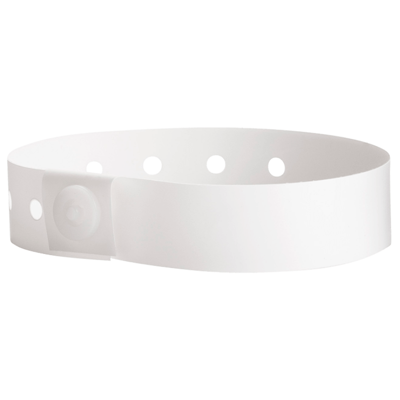 white plastic regular 3/4" solid wristband 