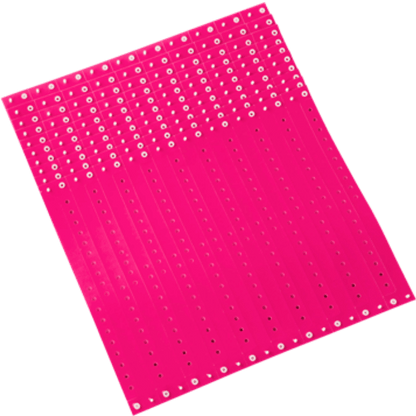 neon pink plastic regular 3/4" solid wristband in sheets of 20 