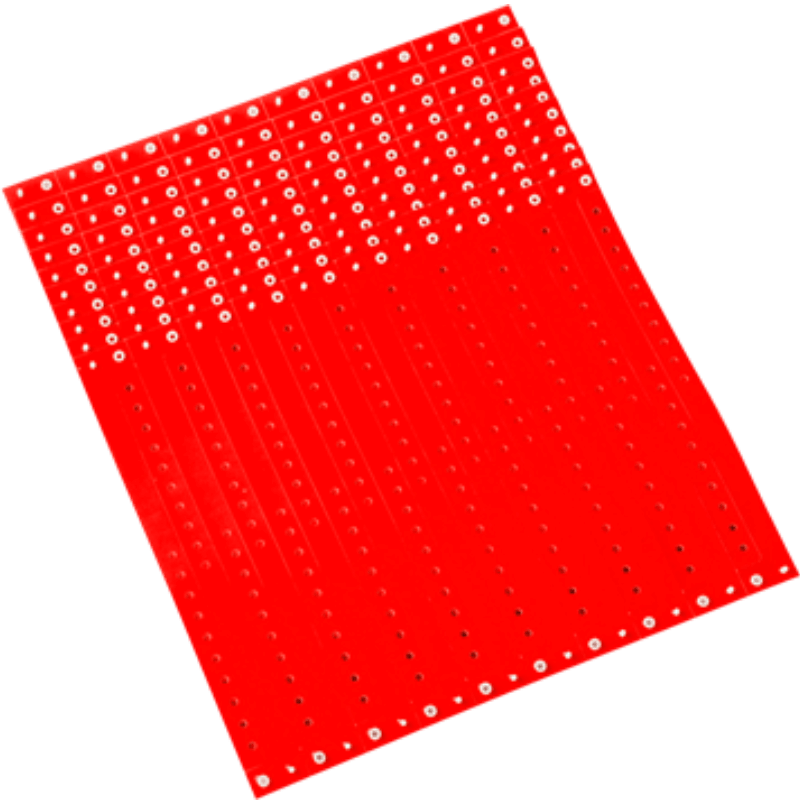 neon red plastic regular 3/4" solid wristband in sheets of 20 