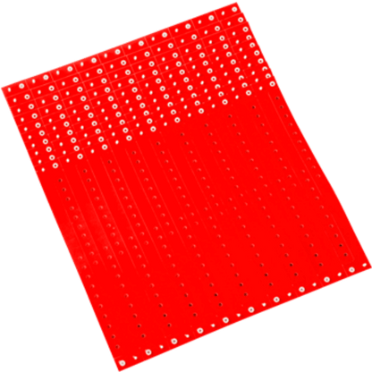 neon red plastic regular 3/4" solid wristband in sheets of 20 
