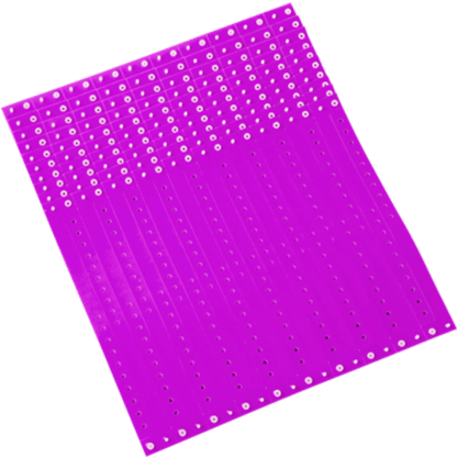 pantone purple plastic regular 3/4" solid wristband in sheets of 20 