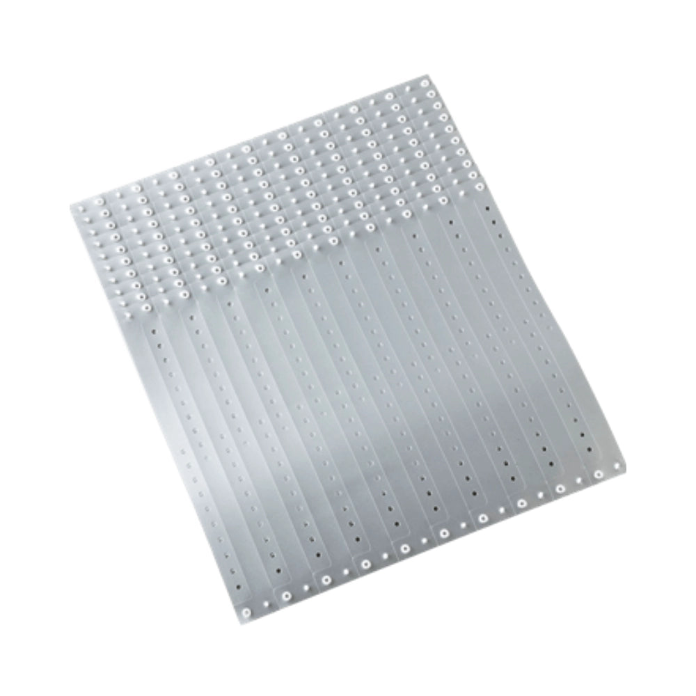 plastic regular wristband in silver - shown in sheets of 10 
