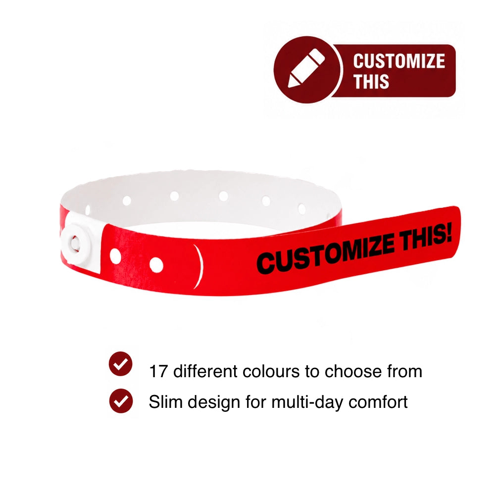 Cover for plastic slim custom wristband 