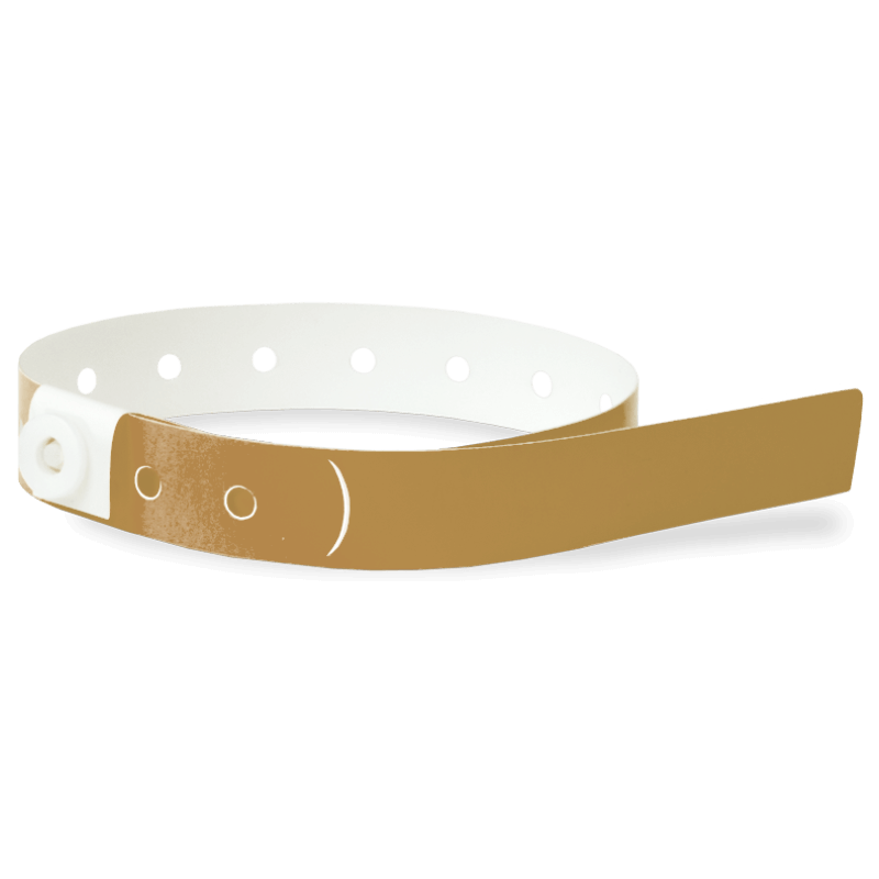 plastic slim solid wristband in gold
