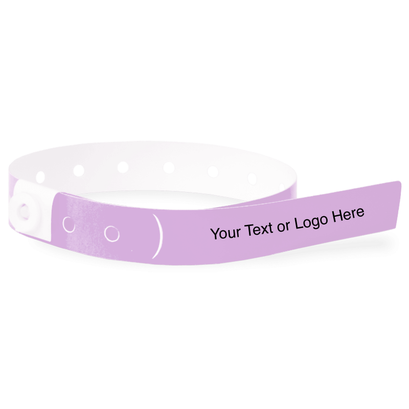 slim plastic wristband with a placeholder to show where you can customize the wristband in lavender