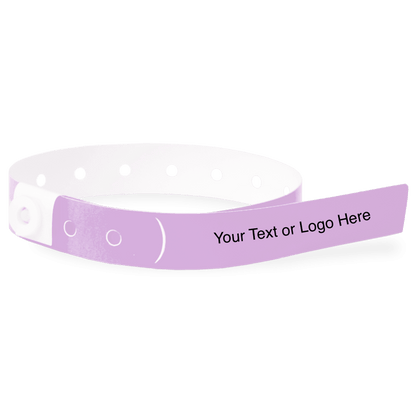 slim plastic wristband with a placeholder to show where you can customize the wristband in lavender